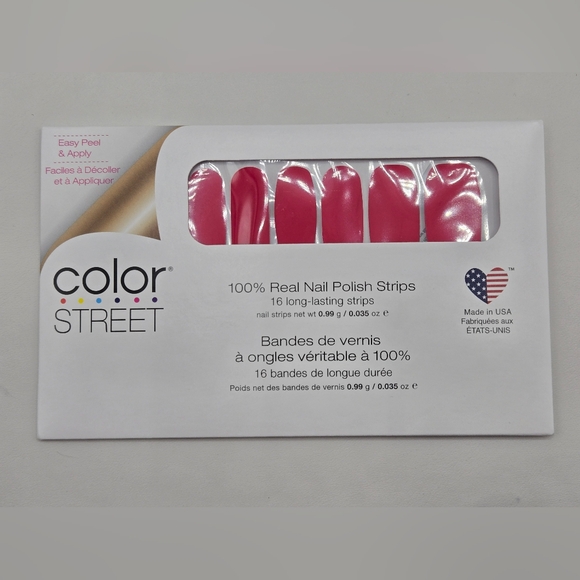 Color Street Baton Rougey Bright Red Nail Polish Strips Solid Set - Picture 2 of 4
